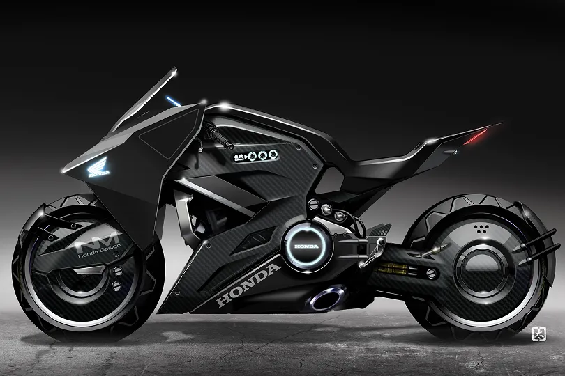 映画『GHOST IN THE SHELL』で使用された、「NM4」ベースのデザインスケッチ（サイドビュー）