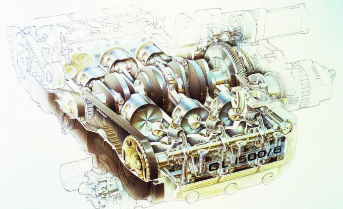 1988 GL1500 エンジン透視図